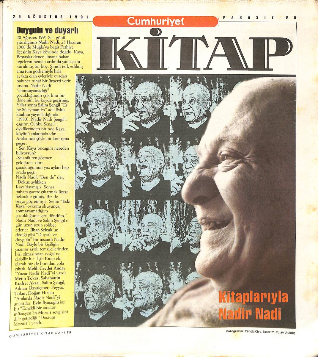 Cumhuriyet Gazetesi Kitap Eki 29 Ağustos 1991 - Kitaplarıyla Nadir Nadi - Gorbaçov'dan Bush'a Mesaj Var GZ137370 - 1