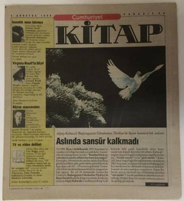 Cumhuriyet Gazetesi Kitap Eki 3 Ağustos 1990 - Alpay Kabacalı Başlaıngıçtan Günümüze Türkiyede Basın Sansürünü Anlattı - GZ16282 - 1