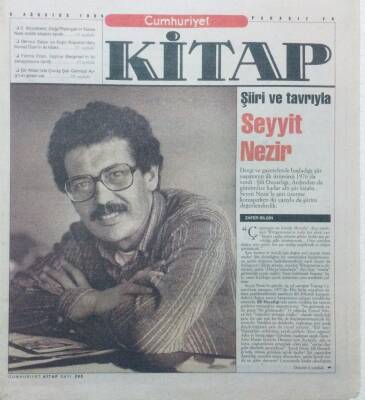 Cumhuriyet Gazetesi Kitap Eki - 3 Ağustos 1995 - Şiiri Ve Tavrıyla Seyyit Nezir GZ46007 - 2