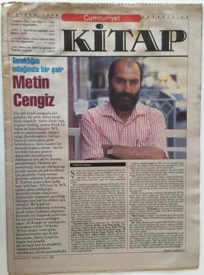 Cumhuriyet Gazetesi Kitap Eki - 4 Nisan 1996 - Tanıklığın Odağında Bir Şair Metin Cengiz - GZ43970 - 2