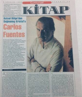 Cumhuriyet Gazetesi Kitap Eki 5 Ağustos 1999 - Kutsal Bölgeden Doğmamış Kristofa,Carlos Fuentes GZ47592 - 1