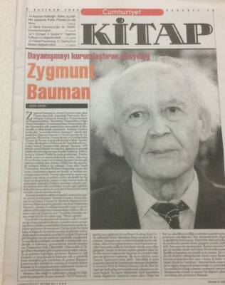 Cumhuriyet Gazetesi Kitap Eki 5 Haziran 2003 - Dayanışmayı Kurumlaştıran Sosyolog Zygmunt Bauman GZ48581 - 1