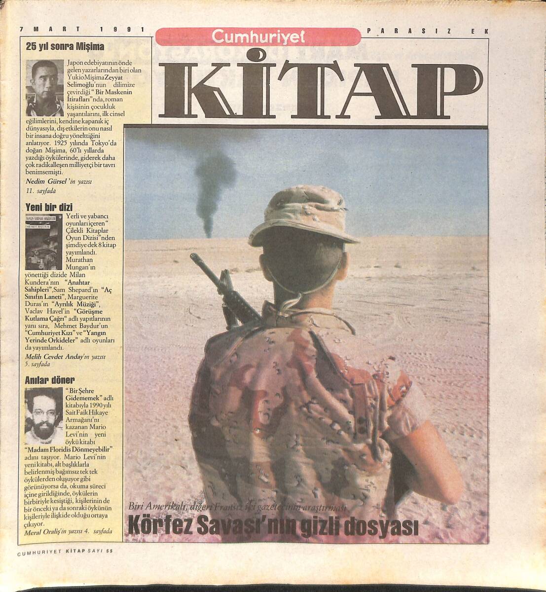Cumhuriyet Gazetesi Kitap Eki 7 Mart 1991 - Körfez Savaşı'nın Gizli Dosyası - Akılsızlar İçinde Bir Deli GZ137488 - 1