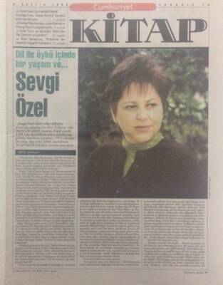 Cumhuriyet Gazetesi Kitap Eki 9 Aralık 1999 - Dil Ve Öykü İçinde Bir Yaşam,Sevgi Özel GZ32822 - 1
