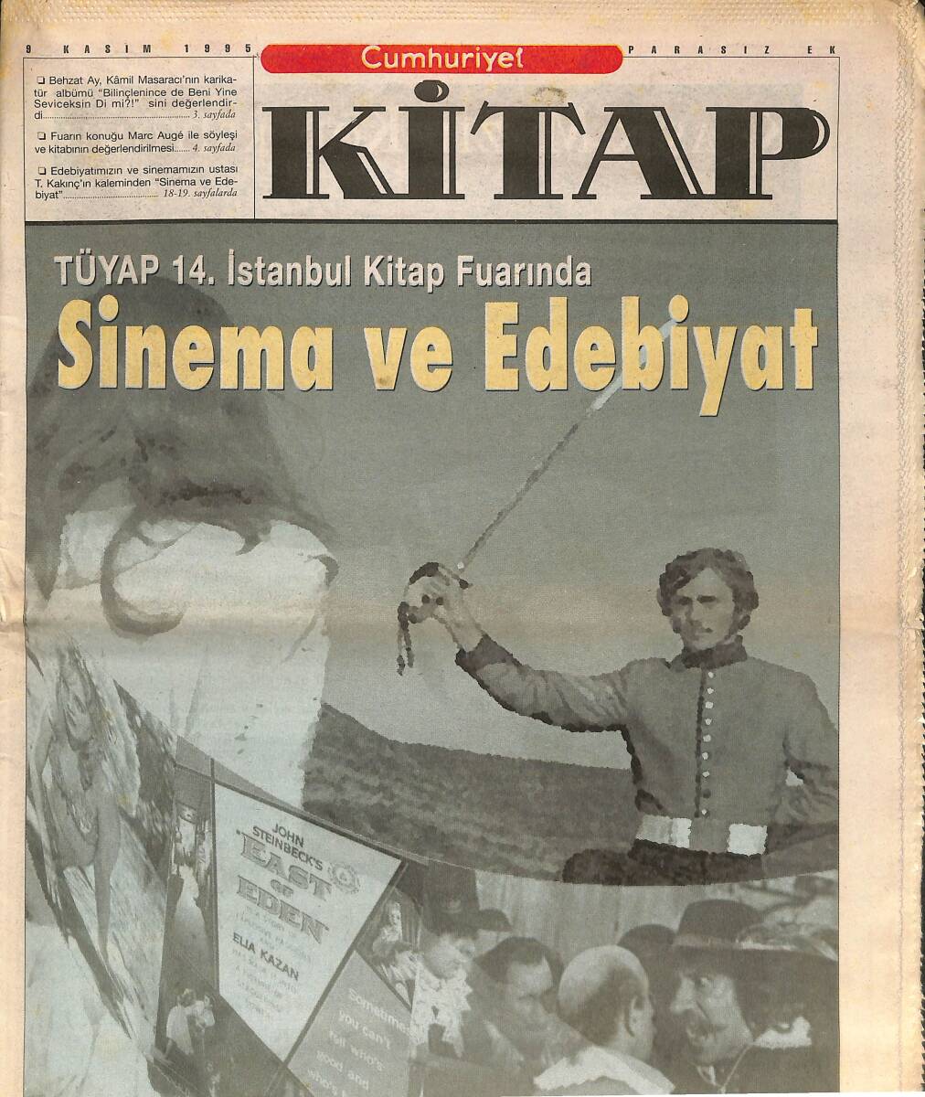 Cumhuriyet Gazetesi Kitap Eki 9 Kasım 1995 - Sinema Ve Edebiyat - Antropoloji Artık Çok Yakınımızda GZ137613 - 1