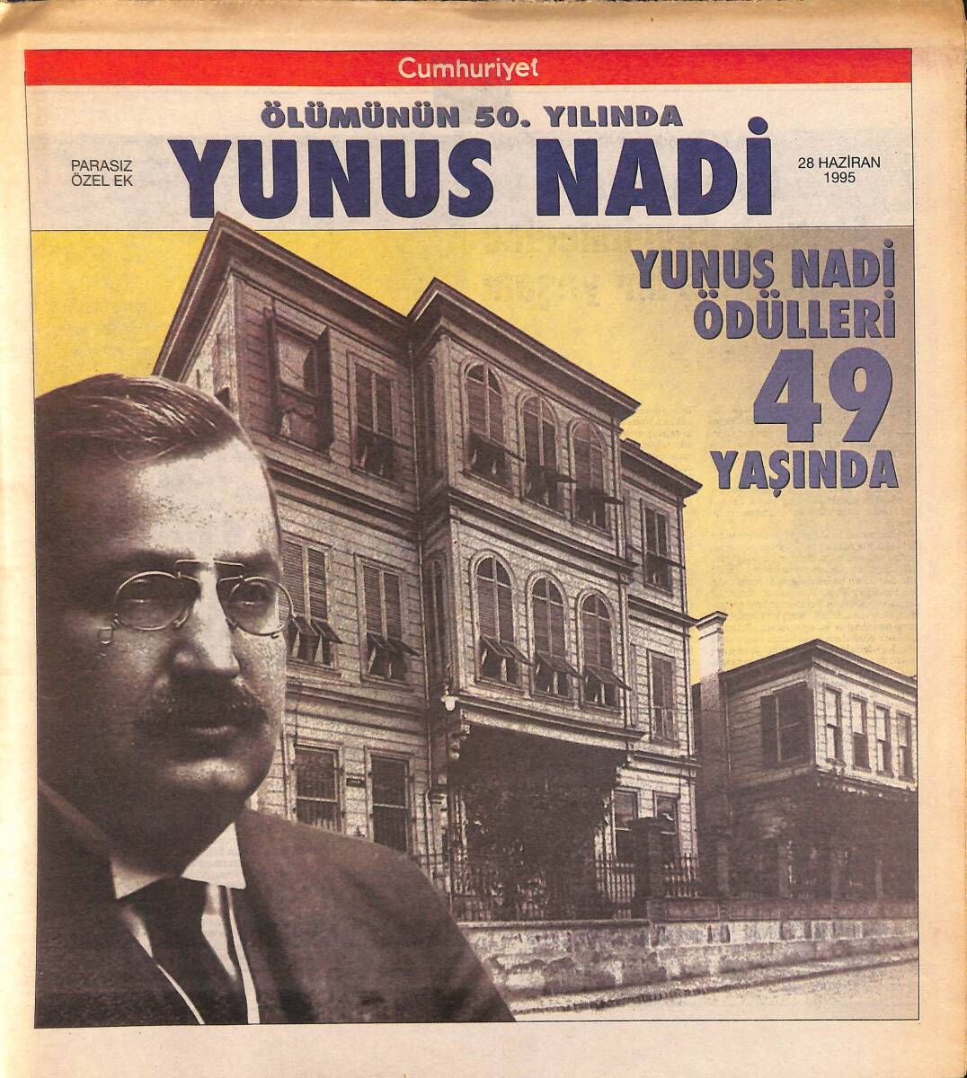 Cumhuriyet Gazetesi Özel Eki 28 Haziran 1995 - Yunus Nadi Ödülleri 49 Yaşında GZ155585 - 1