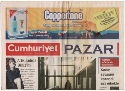 Cumhuriyet Gazetesi Pazar Eki 15 Mayıs 2011 - Deniz Seki Röportajı Artık Sadece Denizim GZ48051 - 1