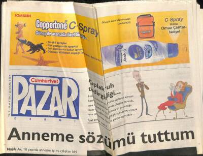 Cumhuriyet Gazetesi Pazar Eki 22 Nisan 2007 - Cahit Berkay , Uzun Saçlı Çocuk , Uzun Saçlı Adam Oldu Ve Hala Muhalif GZ96628 - 1