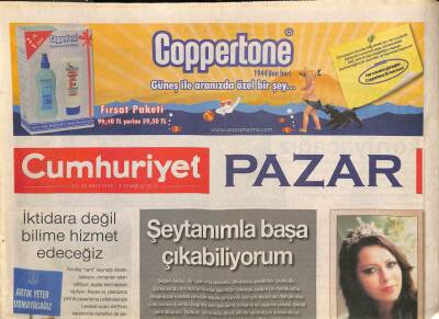 Cumhuriyet Gazetesi Pazar Eki 3 Temmuz 2011 - Sezen Aksu Şeytanımla Başa Çıkabiliyorum GZ109109 - 1