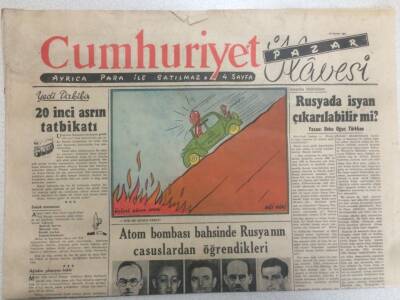 Cumhuriyet Gazetesi Pazar İlavesi 10 Haziran 1951 - Atom Bombası İçin Rusyanın Casuslardan Öğrendikleri GZ52213 - 1