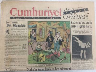Cumhuriyet Gazetesi Pazar İlavesi 11 Mayıs 1952 - Stalinin Hülyası Suya Düştü GZ52225 - 1