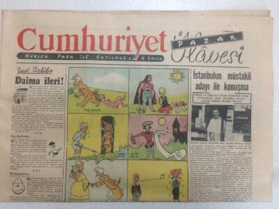 Cumhuriyet Gazetesi Pazar İlavesi 13 Ağustos 1951 - İstanbulun Müstakil Adayı İle Konuşma GZ52259 - 1