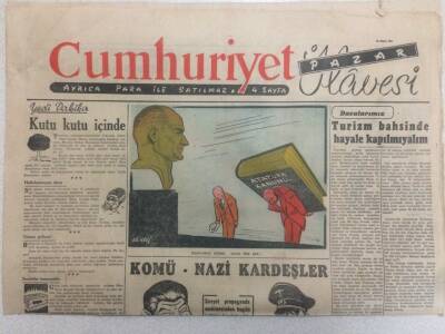 Cumhuriyet Gazetesi Pazar İlavesi 13 Mayıs 1951 - Turizm Bahsinde Hayale Kapılmayalım GZ52256 - 1