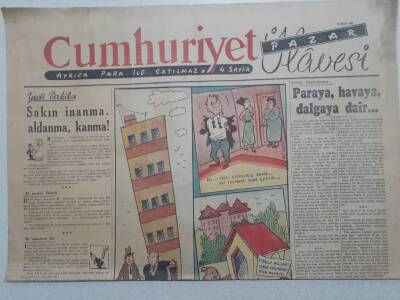 Cumhuriyet Gazetesi Pazar İlavesi - 18 Kasım 1951 - Çocuk Terbiyesinde Yeni Dava,Dayak GZ112912 - 1