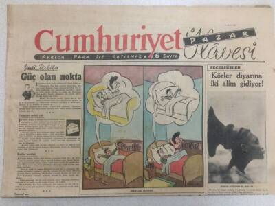 Cumhuriyet Gazetesi Pazar İlavesi 2 Kasım 1952 - Körler Diyarına İki Alim Gidiyor GZ52227 - 1