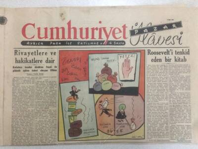 Cumhuriyet Gazetesi Pazar İlavesi 2 Mart 1952 - Zoraki Bir Paşalık GZ52264 - 1