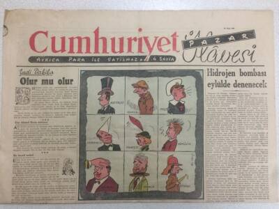 Cumhuriyet Gazetesi Pazar İlavesi 20 Nisan 1952 - Hidrojen Bombası Eylülde Denenecek GZ52234 - 1