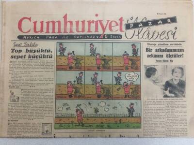 Cumhuriyet Gazetesi Pazar İlavesi 20 Temmuz 1952 - Bir Arkadaşın Zekasını Ölçtüler GZ52236 - 1
