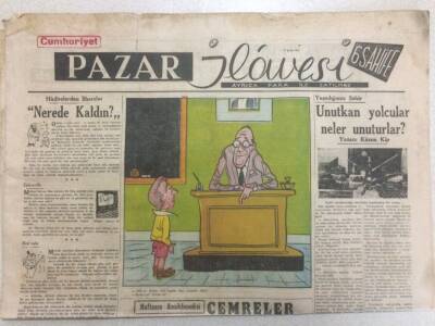 Cumhuriyet Gazetesi Pazar İlavesi 21 Şubat 1954 - Napoli Limanında Casuslar Var GZ52255 - 1