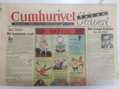 Cumhuriyet Gazetesi Pazar İlavesi 25 Kasım 1951 - Hür Avrupa Radyosu GZ52257 - 1