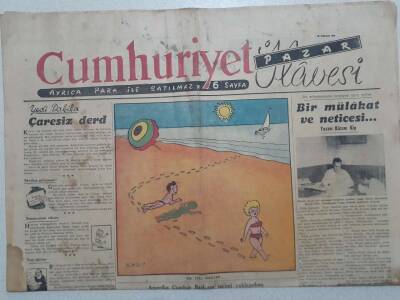 Cumhuriyet Gazetesi Pazar İlavesi - 27 Temmuz 1952 - Elizabeth Taylorun Yeni Çevirdiği Film GZ112911 - 1
