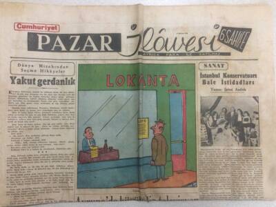 Cumhuriyet Gazetesi Pazar İlavesi 6 Haziran 1954 - Avrupa da Televizyon Kampanyası GZ52238 - 1
