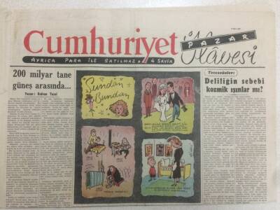 Cumhuriyet Gazetesi Pazar İlavesi 9 Mart 1953 - Deliliğin Sebebi GZ52263 - 1