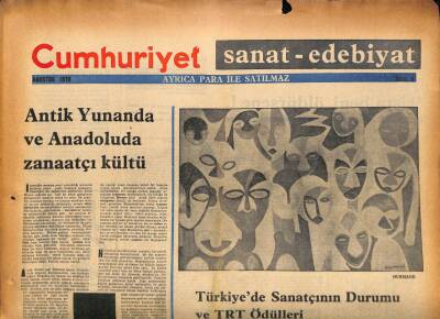 Cumhuriyet Gazetesi Sanat-Edebiyat Eki - Türkiyede Sanatçının Durumu Ve TRT Ödülleri GZ87060 - 1