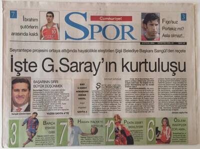 Cumhuriyet Gazetesi Spor Eki 22 Eylül 2004 - İşte G. Sarayın Kurtuluşu GZ25051 - 1