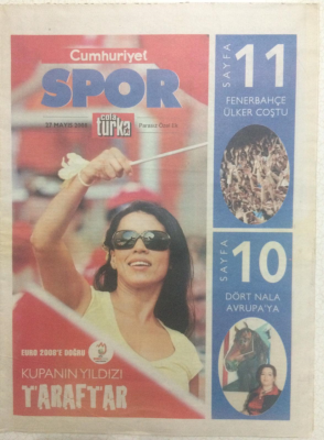 Cumhuriyet Gazetesi Spor Eki 27 Mayıs 2008 - Kupanın Yıldızı Taraftar, Fenerbahçe Ülker Coştu GZ24243 - 1