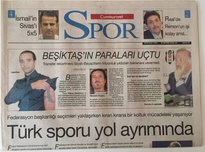 Cumhuriyet Gazetesi Spor Eki 29 Eylül 2004 - Türk Sporu Yol Ayrımında , Beşiktaşın Paraları Uçtu GZ25052 - 1