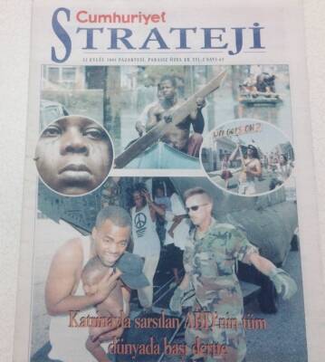 Cumhuriyet Gazetesi Strateji Eki 12 Eylül 2005 - Katrinayla Sarsılan ABDnin Tüm Dünyada Başı Dertte GZ47547 - 1
