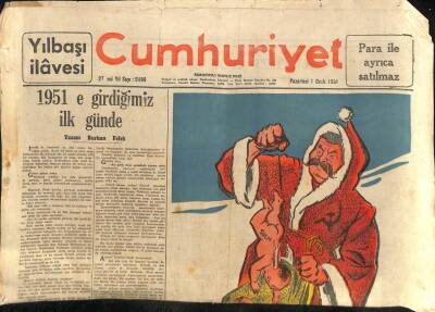 Cumhuriyet Gazetesi Yılbaşı İlavesi - 1 Ocak 1951 - 1951 İlk Gün GZ110250 - 1