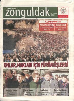 Cumhuriyet Gazetesi Zonguldak Eki 4 Ocak 2012 - Kemal Kılıçdaroğlu İşçinin Gür Sesi Duyuldu GZ94958 - 1