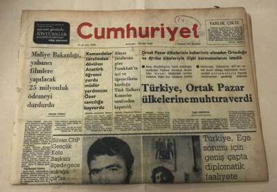 Cumhuriyet Gazetesi1 Temmuz 1974 GZ1435 - 1