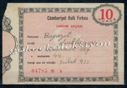 Cumhuriyet Halk Fırkası Yardım Akçası 10 Kuruş EFM402 - 1