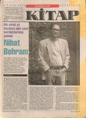 Cumhuriyet Kitap Dergisi 9 Nisan 1998 - Adı Yirmi Yıl Boyunca Ağır Ceza Koridorlarında Çınladı * Nihat Behram NDR78041 - 1