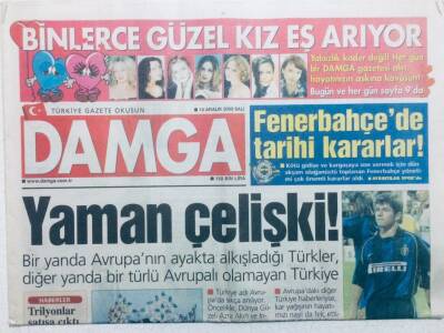 Damga Gazetesi 10 Aralık 2002 - Fenerbahçede Tarihi Kararlar GZ42599 - 1