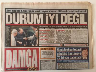 Damga Gazetesi 18 Mayıs 2002 - Ecevitin Durumu İyi Değil GZ26498 - 1