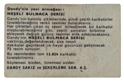 DANDY Sakızı 1960s Neşeli Bulmaca Serisi Seriisi Sakız Kağıdı Stickers No B 2 # SKZ1144 - 2
