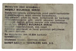 DANDY Sakızı 1960s Neşeli Bulmaca Serisi Seriisi Sakız Kağıdı Stickers No C 2 # SKZ1141 - 2