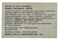 DANDY Sakızı 1960s Neşeli Bulmaca Serisi Seriisi Sakız Kağıdı Stickers No C 3 # SKZ1132 - 2