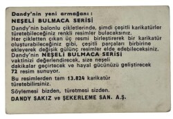 DANDY Sakızı 1960s Neşeli Bulmaca Serisi Seriisi Sakız Kağıdı Stickers No D 1 # SKZ1134 - 2
