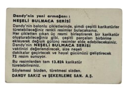 DANDY Sakızı 1960s Neşeli Bulmaca Serisi Seriisi Sakız Kağıdı Stickers No F 1 # SKZ1150 - 2