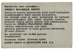 DANDY Sakızı 1960s Neşeli Bulmaca Serisi Seriisi Sakız Kağıdı Stickers No V 1 # SKZ1159 - 2
