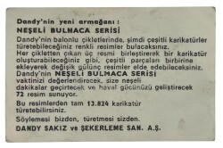 DANDY Sakızı 1960s Neşeli Bulmaca Serisi Seriisi Sakız Kağıdı Stickers No M 2 # SKZ1140 - 2