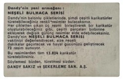 DANDY Sakızı 1960s Neşeli Bulmaca Serisi Seriisi Sakız Kağıdı Stickers No J 1 # SKZ1142 - 2
