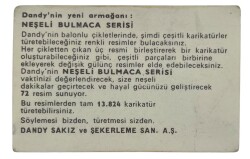 DANDY Sakızı 1960s Neşeli Bulmaca Serisi Seriisi Sakız Kağıdı Stickers No K 3 # SKZ1151 - 2