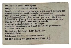 DANDY Sakızı 1960s Neşeli Bulmaca Serisi Seriisi Sakız Kağıdı Stickers No L 2 # SKZ1127 - 2