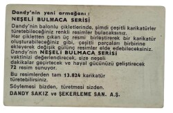 DANDY Sakızı 1960s Neşeli Bulmaca Serisi Seriisi Sakız Kağıdı Stickers No V 3 # SKZ1128 - 2